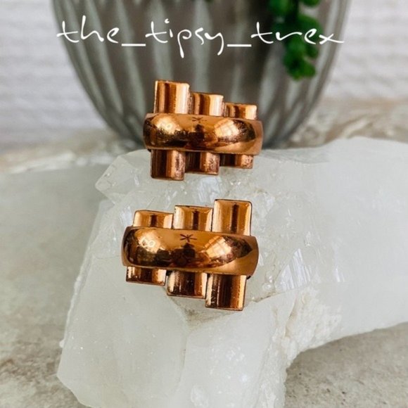 Renoir Jewelry - Renoir Mid Century Copper Clip Earrings